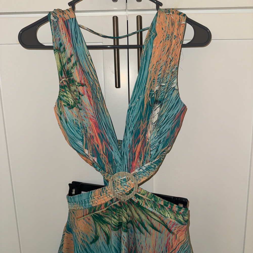 Colorful Maxi Dress with Open Back - Picture 3 of 7